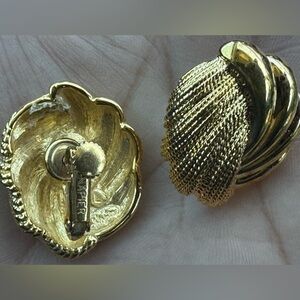 Vintage Napier Gold-Tone Clip Earrings